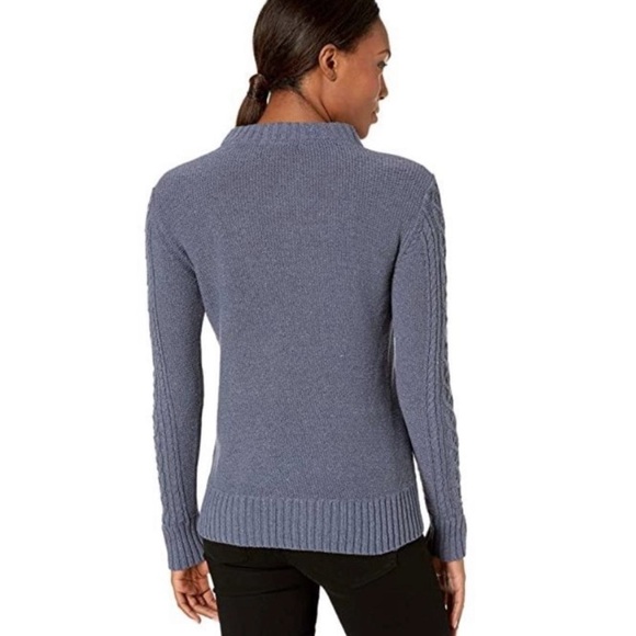Toad & Co Cambridge Cable Crewneck sweater in denim blue, Extra Small, XS - Picture 13 of 13